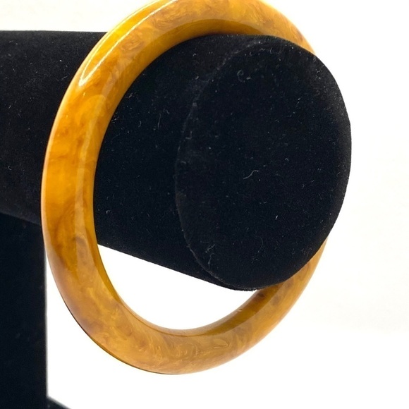 BAKELITE Bracelet Marbled Butterscotch VTG Tested - Picture 8 of 9